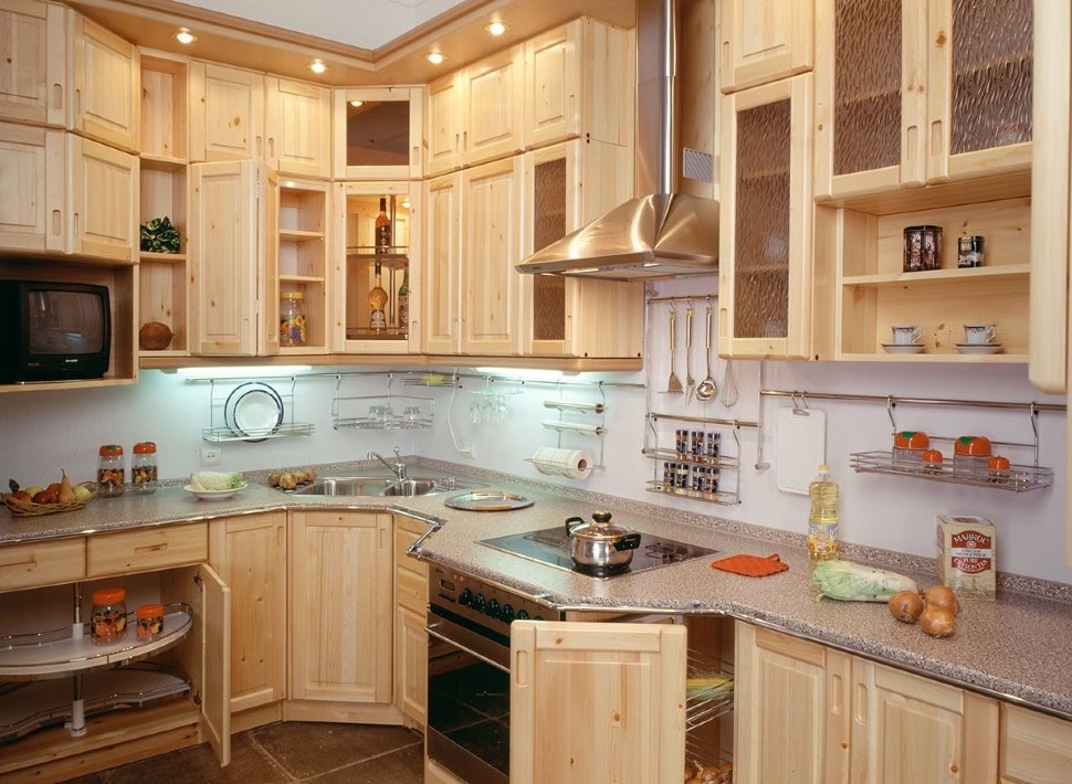 Классическая европейская стеклянная кухня Germes, ДСП 1м Вариант 1016