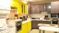Модерн американская кухня стекло Germes, ДСП 1м Вариант 796