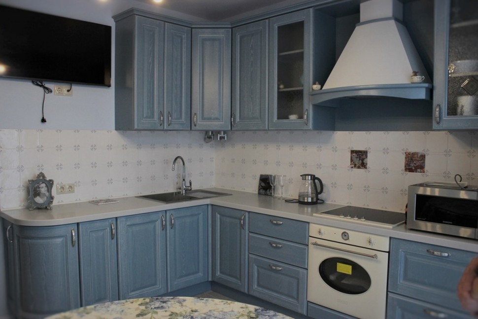 Классическая итальянская деревянная кухня Deluxe, ДСП 1м Вариант 1143