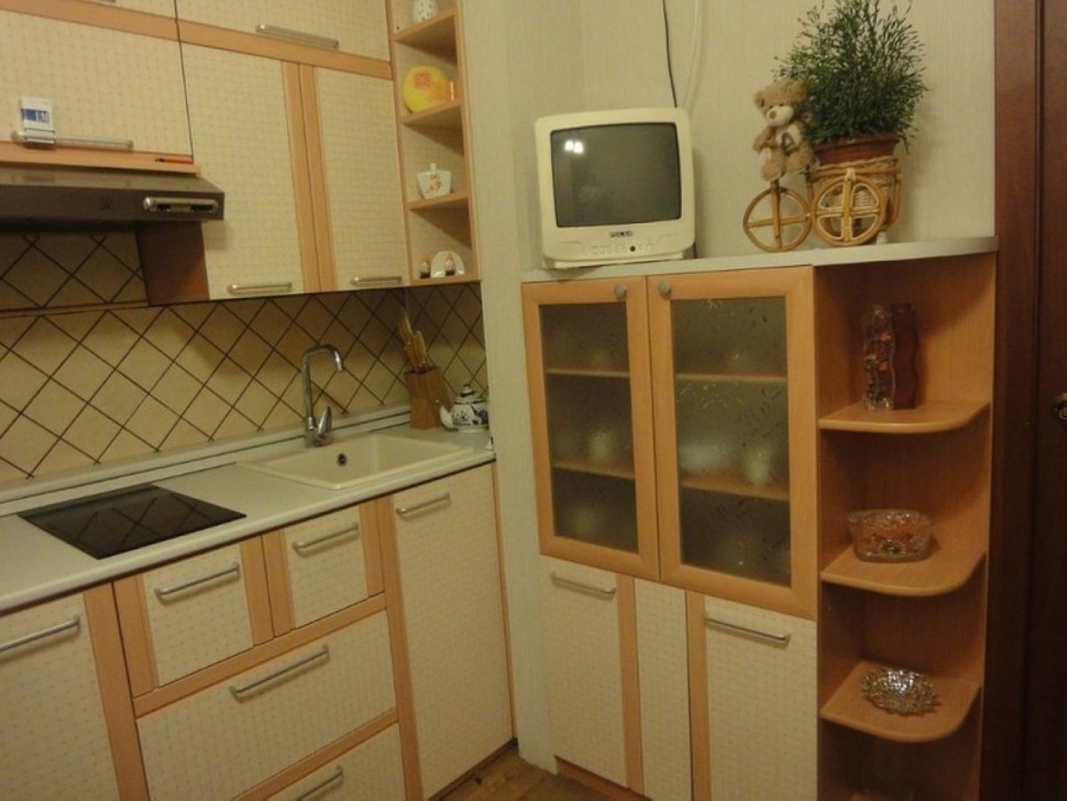 Голубая кухня интерьер угловая Germes ДСП, МДФ 1 метр Вариант 2311