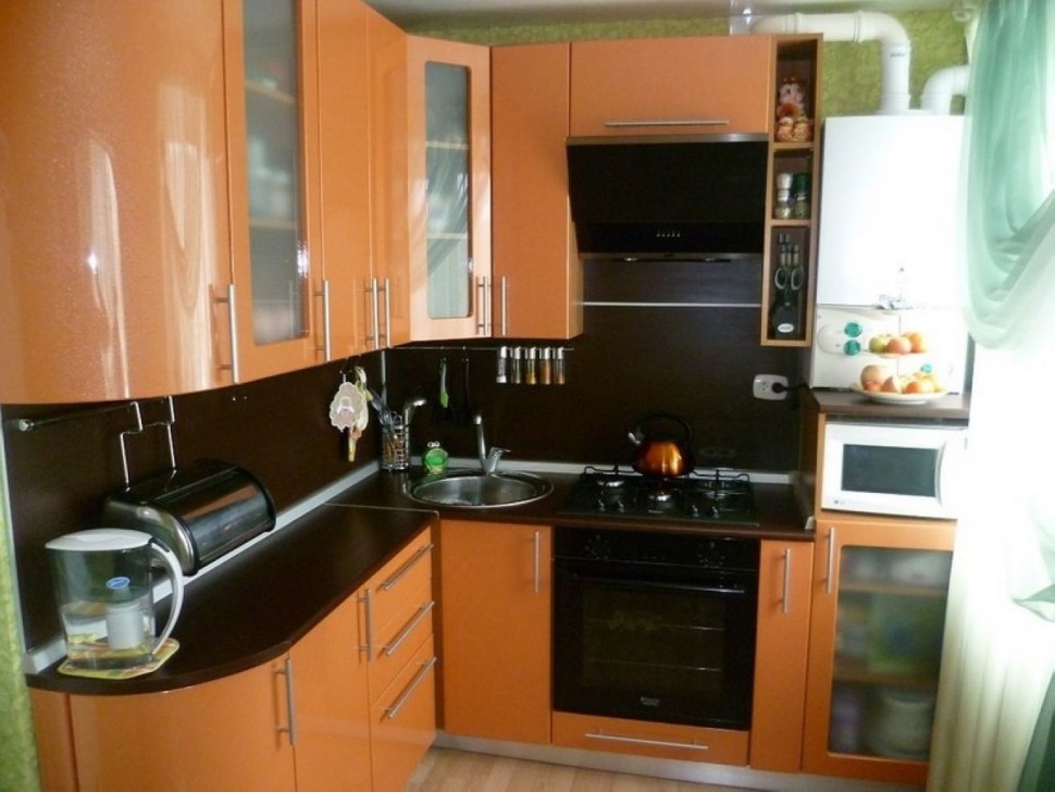 Синяя кухня интерьер угловая Germes ДСП, МДФ 1 метр Вариант 2507