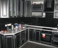 Барокко немецкая стеклянная кухня Germes, ДСП 1м Вариант 978