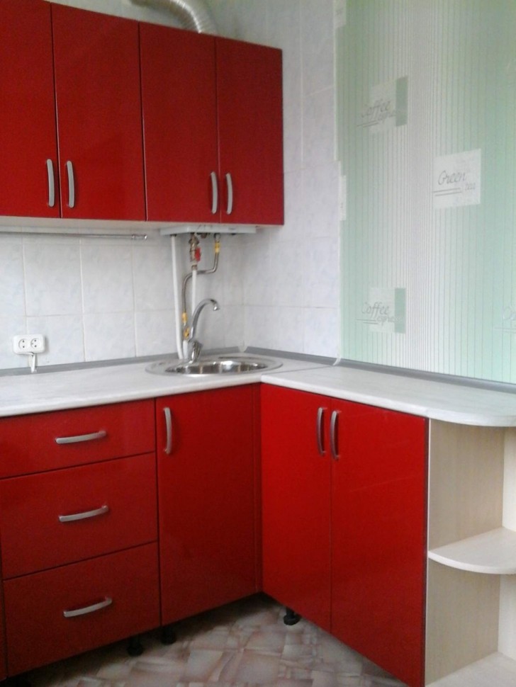 Модерн немецкая пластиковая кухня Deluxe, ДСП 1м Вариант 1712