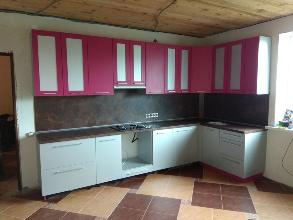 Хай-тек европейская крашенная кухня Deluxe, ДСП 1м Вариант 1484