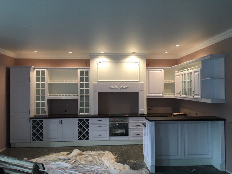 Хай-тек европейская кухня стекло Deluxe, ДСП 1м Вариант 2250