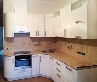 Лофт европейская стеклянная кухня Germes, ДСП 1м Вариант 768