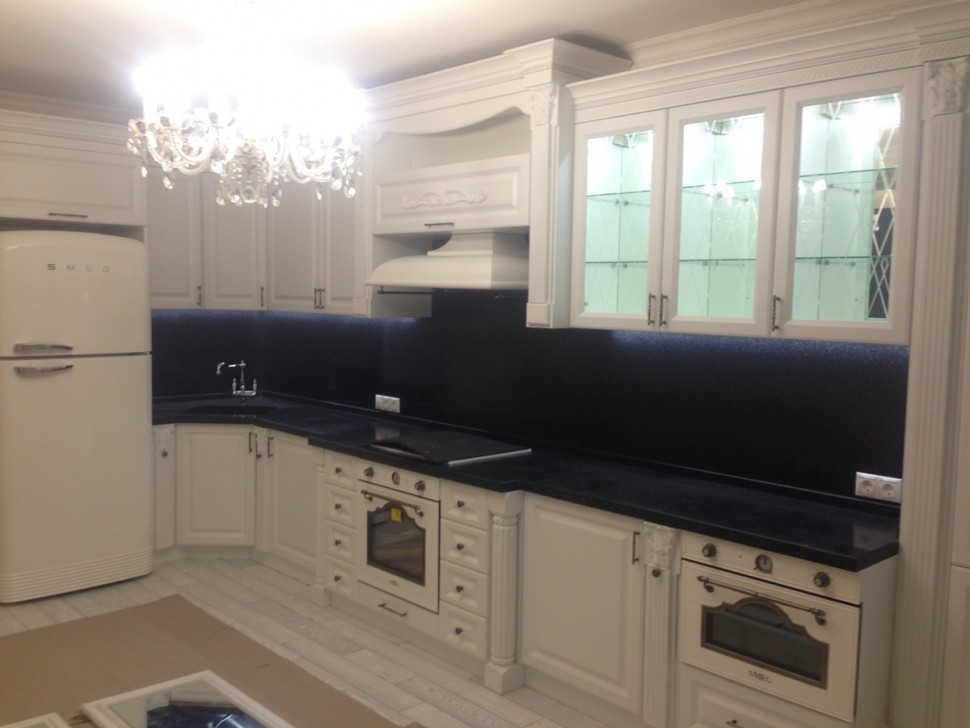 Прованс немецкая деревянная кухня Deluxe, ДСП 1м Вариант 1193