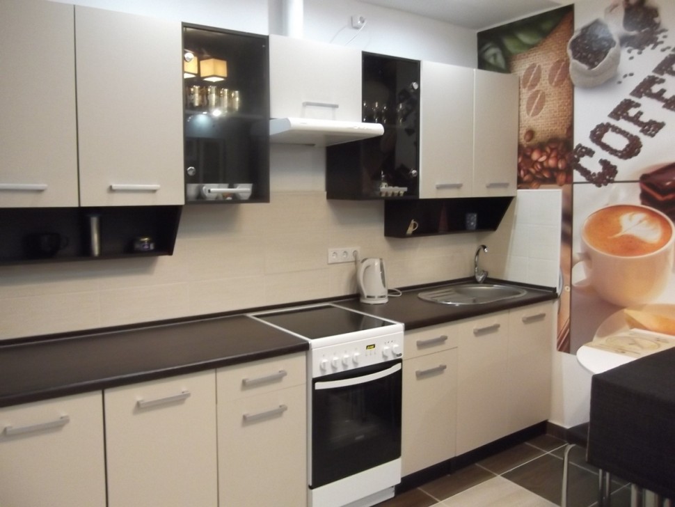 Хай-тек американская пластиковая кухня Deluxe, ДСП 1м Вариант 1779