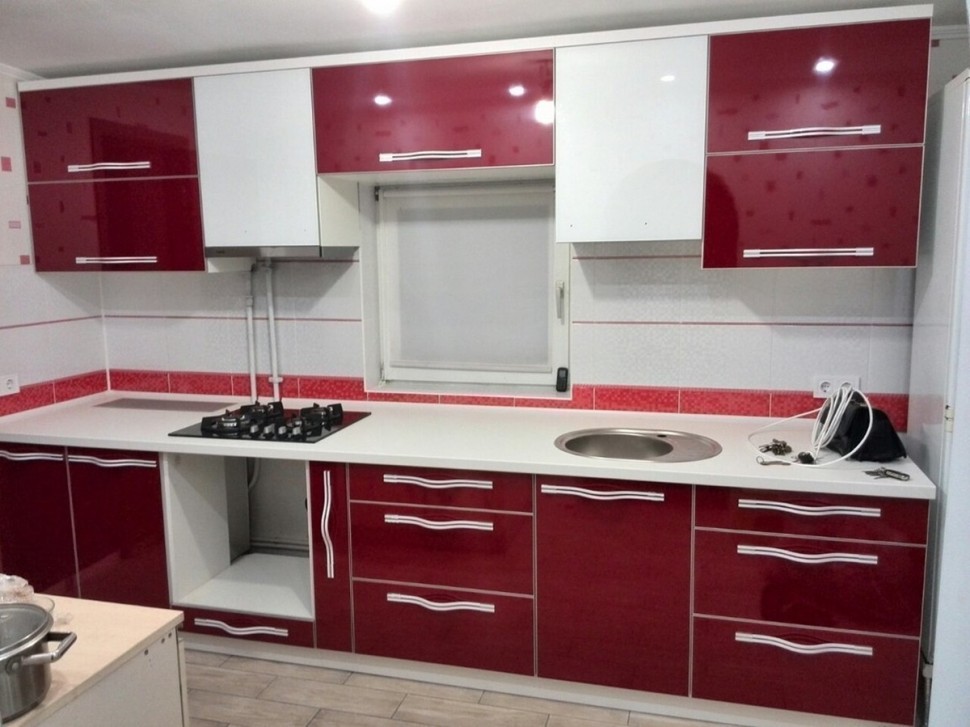 Прованс американская стеклянная кухня Deluxe, ДСП 1м Вариант 1941