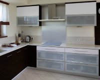 Минимализм американская кухня стекло Germes, ДСП 1м Вариант 778