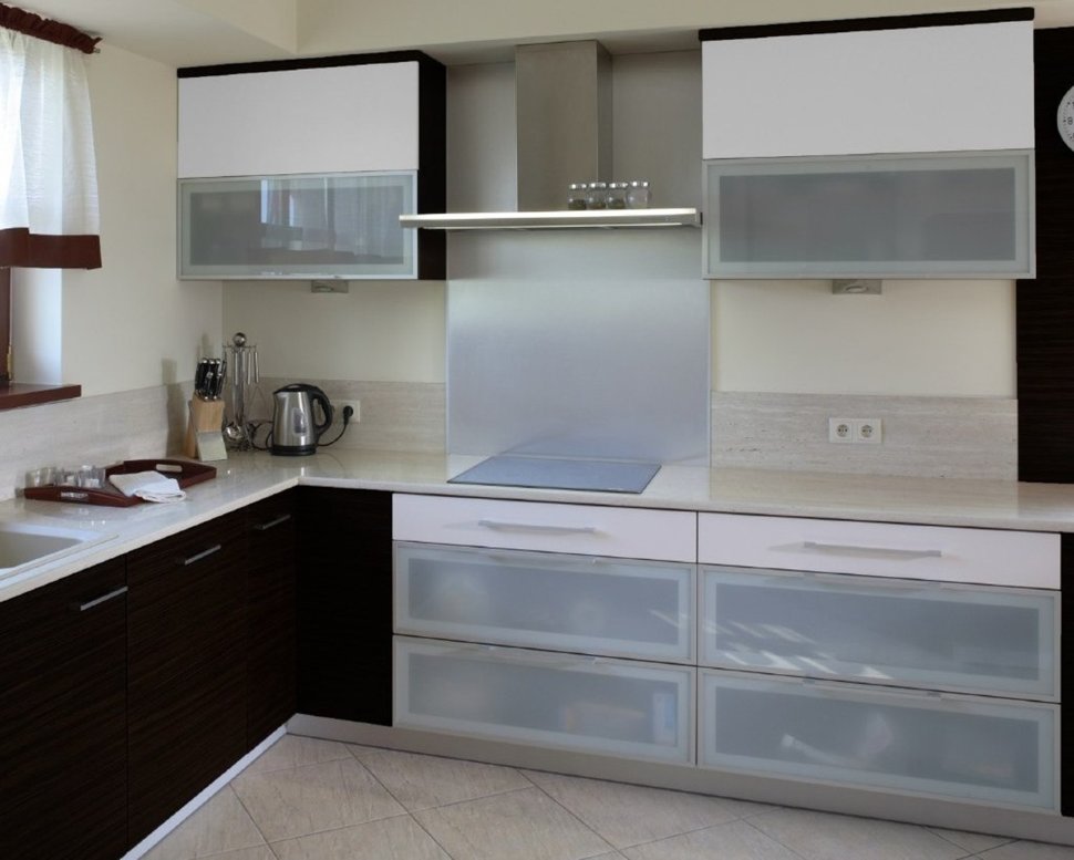 Минимализм американская кухня стекло Germes, ДСП 1м Вариант 778