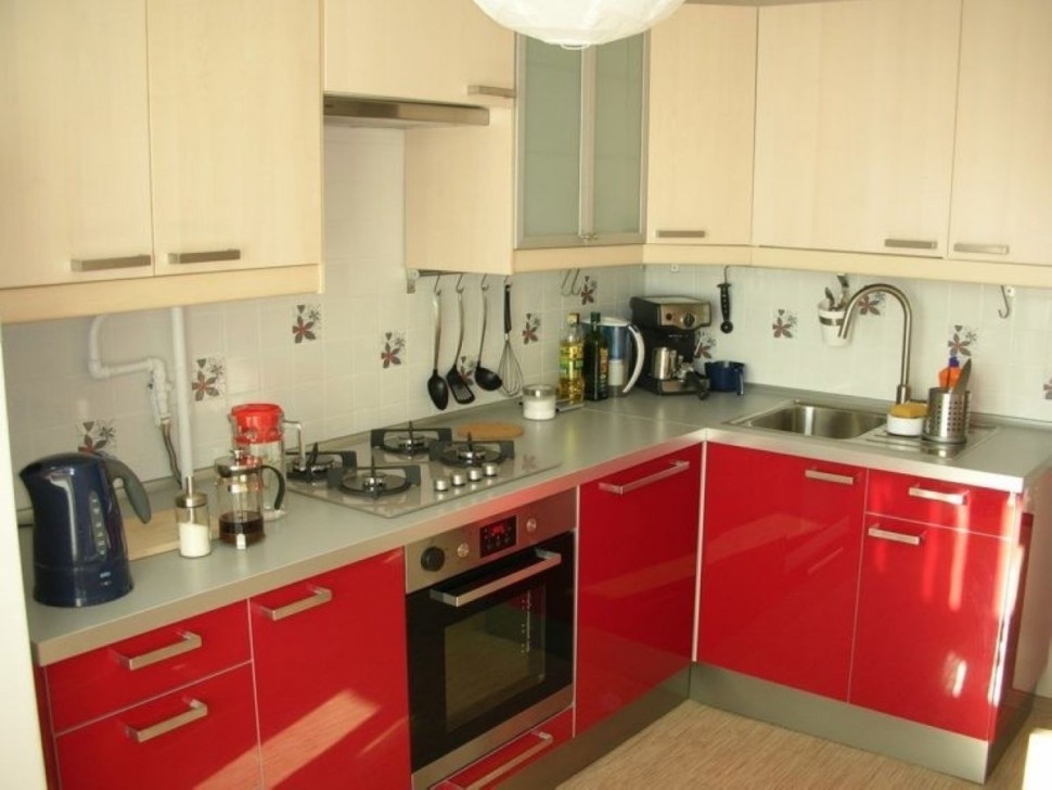 Розовая кухня дизайн угловая Germes ДСП, МДФ 1 метр Вариант 2476