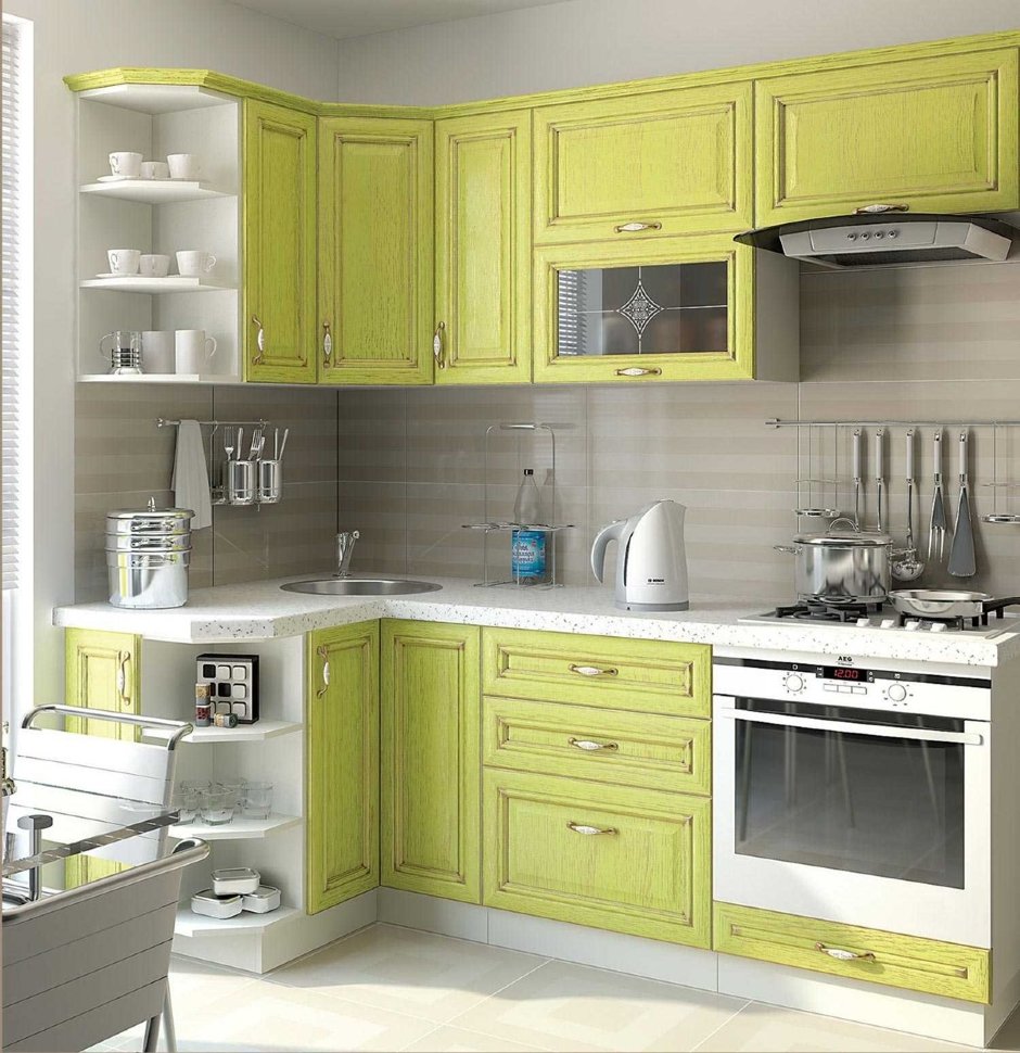 Классическая американская кухня стекло Germes, ДСП 1м Вариант 1008