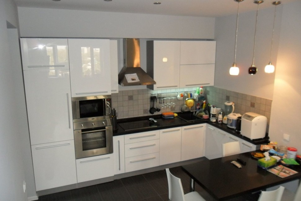 Хай-тек немецкая крашенная кухня Deluxe, ДСП 1м Вариант 1496