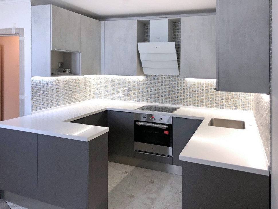 Лофт итальянская пластик кухня Deluxe, ДСП 1м Вариант 1652