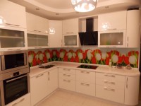 Красная кухня 2 метра угловая Germes ДСП, МДФ 1 метр Вариант 2404