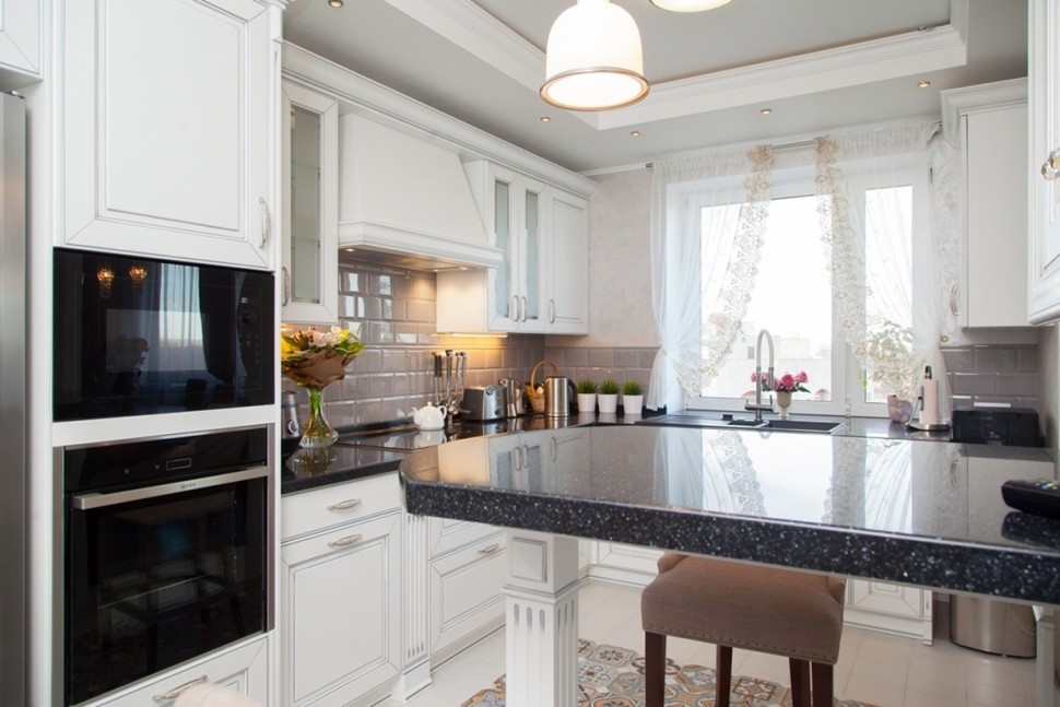 Классическая европейская кухня стекло Deluxe, ДСП 1м Вариант 2159