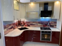 Кантри итальянская стеклянная кухня Germes, ДСП 1м Вариант 721