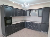 Минимализм восточная стеклянная кухня Deluxe, ДСП 1м Вариант 2188