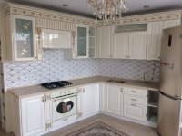 Барокко немецкая деревянная кухня Germes, ДСП 1м Вариант 16