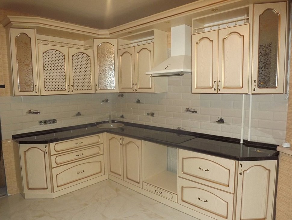 Барокко немецкая фрезерованный мдф кухня Germes, ДСП 1м Вариант 705