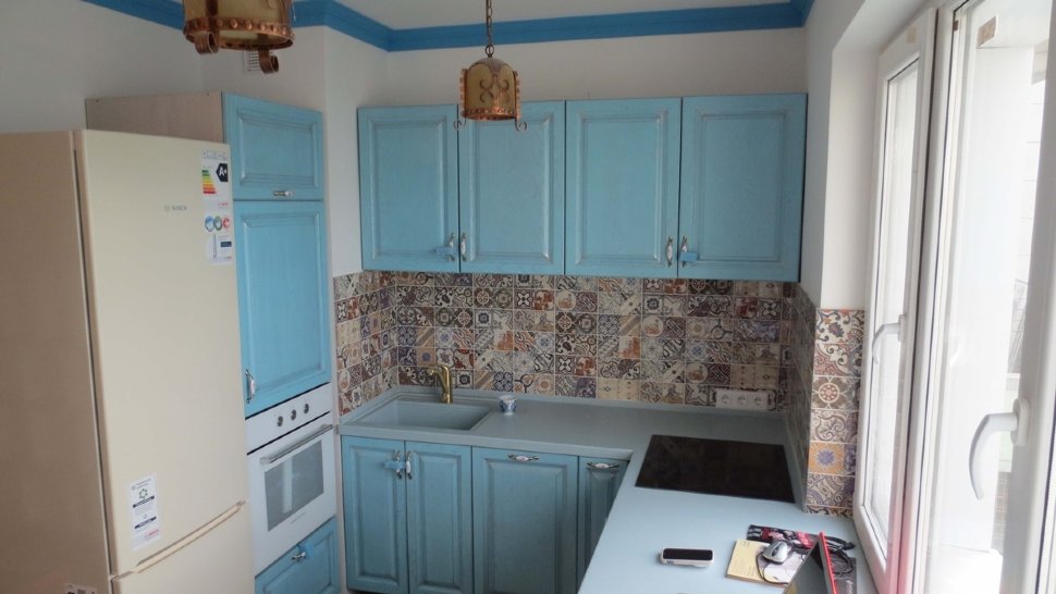 Кантри итальянская кухня стекло Germes, ДСП 1м Вариант 988