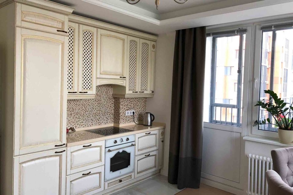 Модерн восточная деревянная кухня Deluxe, ДСП 1м Вариант 1175 Модерн восточная деревянная кухня Deluxe, ДСП 1м Вариант 1175