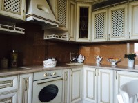 Коричневая кухня 4 метра угловая Germes ДСП, МДФ 1 метр Вариант 2382