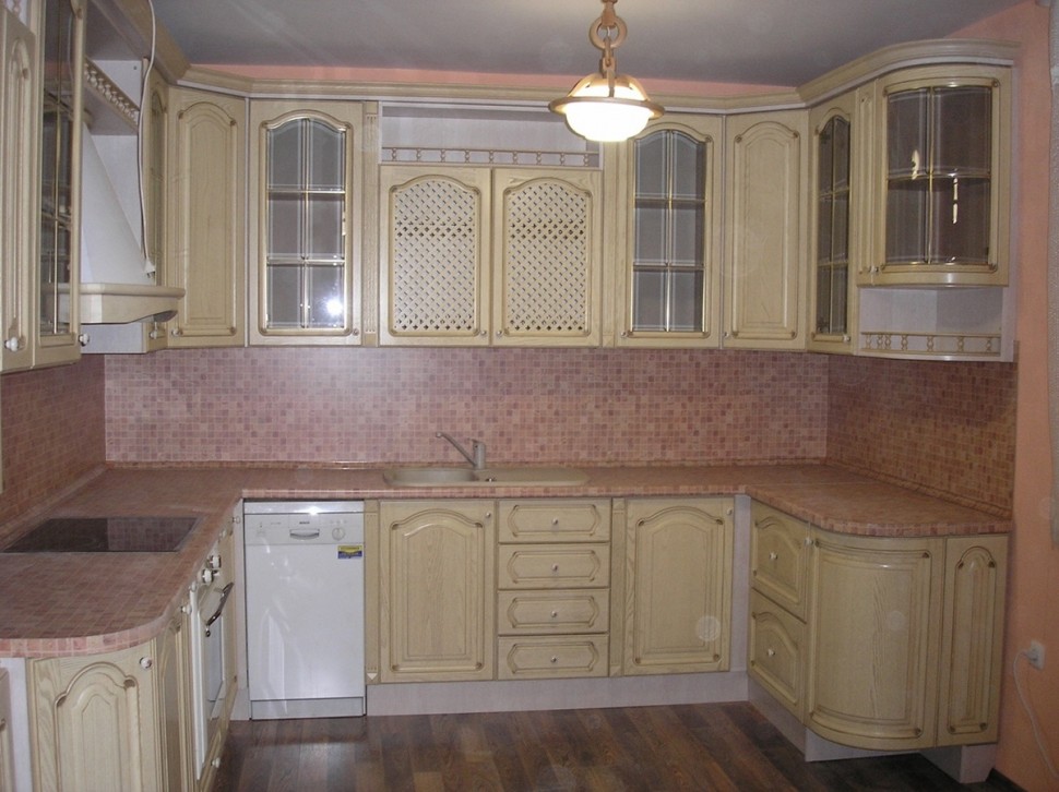 Классическая немецкая рамочный мдф кухня Deluxe, ДСП 1м Вариант 1863