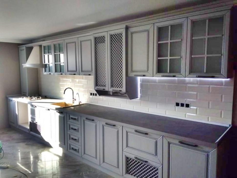 Кантри итальянская деревянная кухня Deluxe, ДСП 1м Вариант 1125