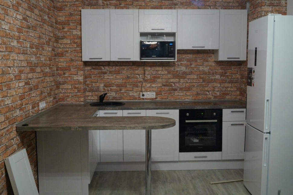 Минимализм американская кухня краска Deluxe, ДСП 1м Вариант 1360