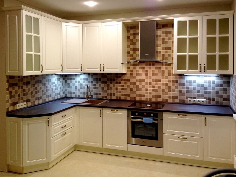 Модерн немецкая стеклянная кухня Germes, ДСП 1м Вариант 1066