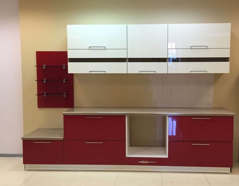 Кантри европейская пластик кухня Deluxe, ДСП 1м Вариант 1546