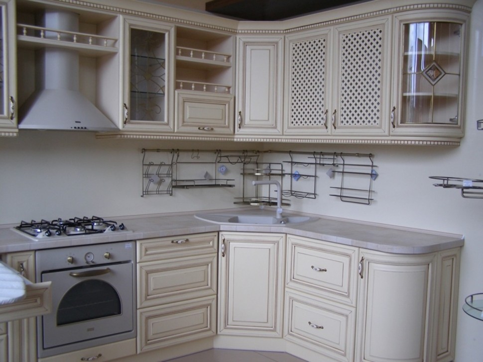 Барокко немецкая деревянная кухня Deluxe, ДСП 1м Вариант 1120