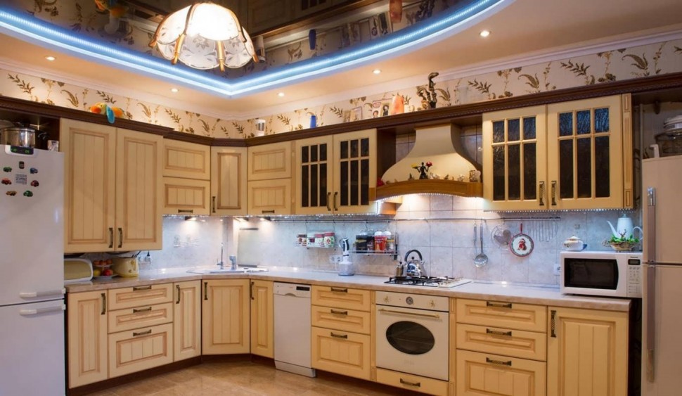 Минимализм итальянская стеклянная кухня Deluxe, ДСП 1м Вариант 2199