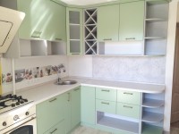 Минимализм итальянская стеклянная кухня Deluxe, ДСП 1м Вариант 1906