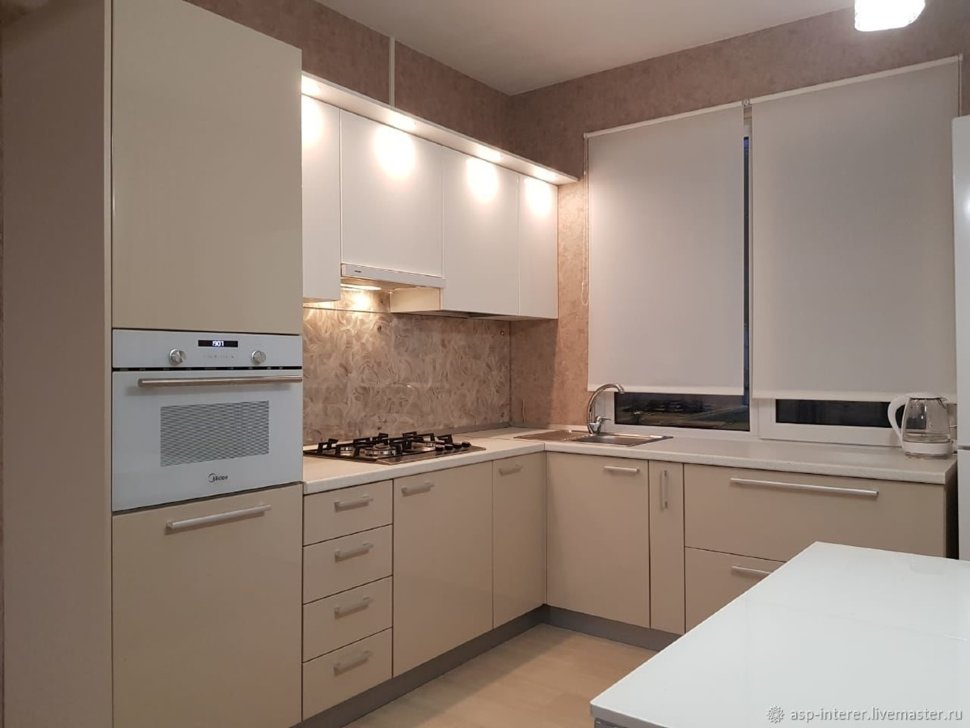 Класcика немецкая пластиковая кухня Germes, ДСП 1м Вариант 482