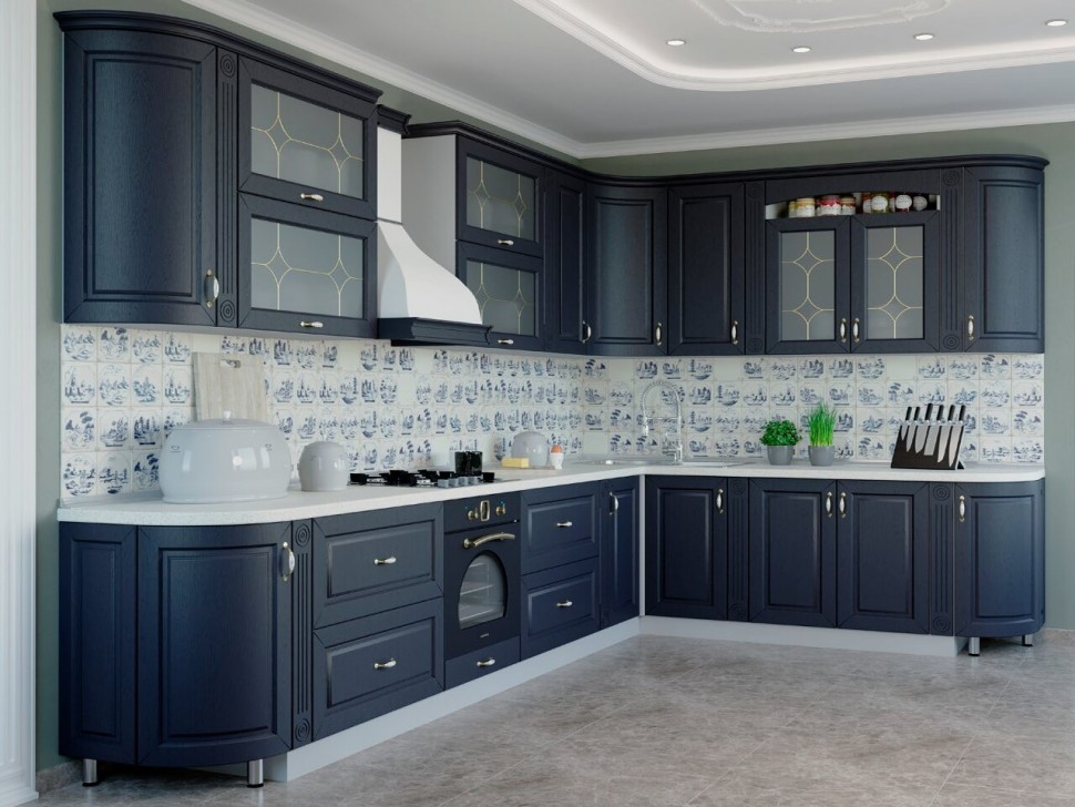 Зелёная кухня 2 метра угловая Germes ДСП, МДФ 1 метр Вариант 2350