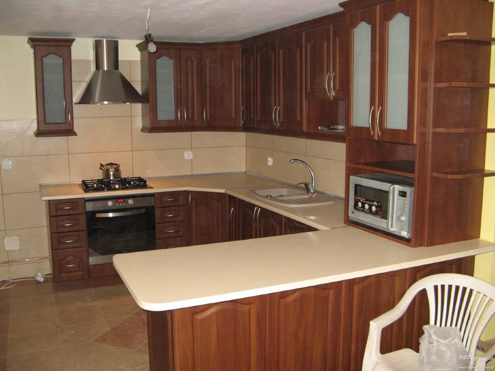 Модерн американская кухня стекло Germes, ДСП 1м Вариант 1052