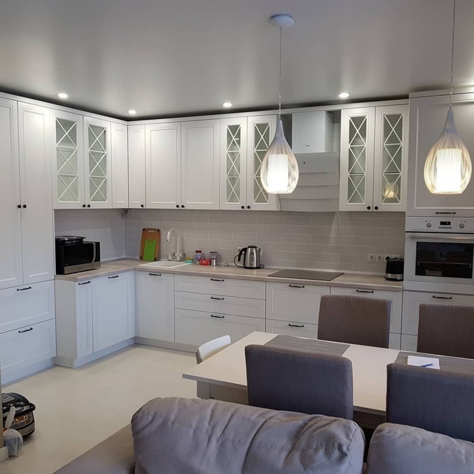 Лофт восточная стеклянная кухня Deluxe, ДСП 1м Вариант 1329