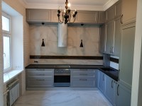 Барокко итальянская стеклянная кухня Germes, ДСП 1м Вариант 975