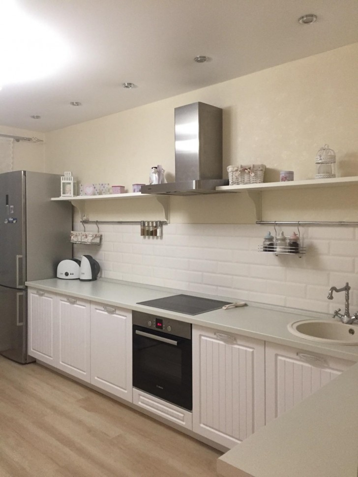 Модерн немецкая стеклянная кухня Deluxe, ДСП 1м Вариант 2217