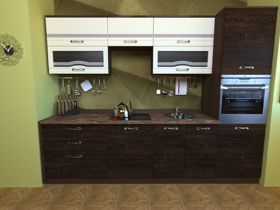 Модерн немецкая пластиковая кухня Germes, ДСП 1м Вариант 607