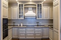 Рококо американская кухня из натурального дерева Germes, ДСП 1м Вариант 93