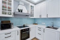 Минимализм восточная стеклянная кухня Deluxe, ДСП 1м Вариант 2186