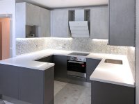 Лофт итальянская пластик кухня Germes, ДСП 1м Вариант 541