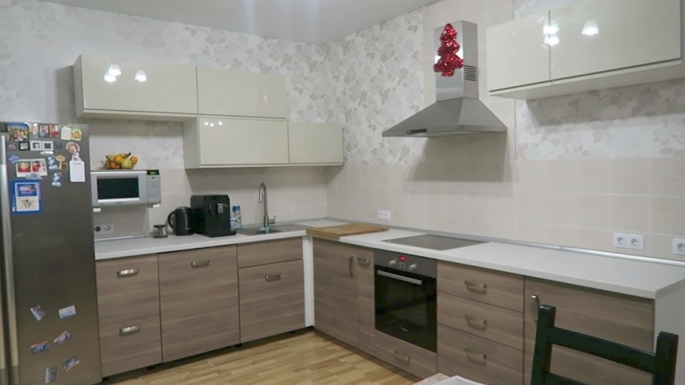 Классическая немецкая пластиковая кухня Deluxe, ДСП 1м Вариант 1617