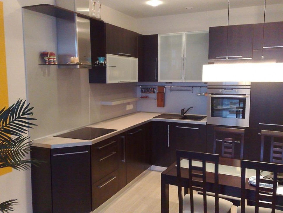 Прованс европейская стеклянная кухня Deluxe, ДСП 1м Вариант 1948