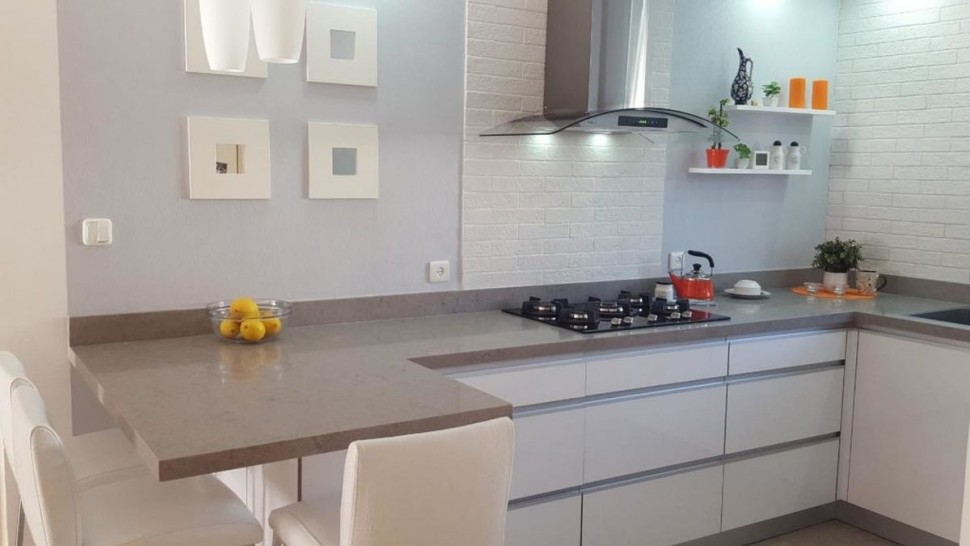 Коричневая кухня 3 метра угловая Germes ДСП, МДФ 1 метр Вариант 2376