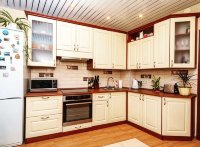 Классическая немецкая стеклянная кухня Germes, ДСП 1м Вариант 1018